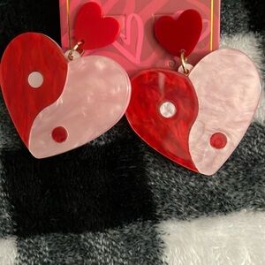 Ying Yang super cute Valentine’s Day earrings